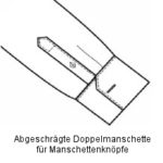 Doppelmanschette abgeschrägt (für Manschettenknöpfe) (25810)